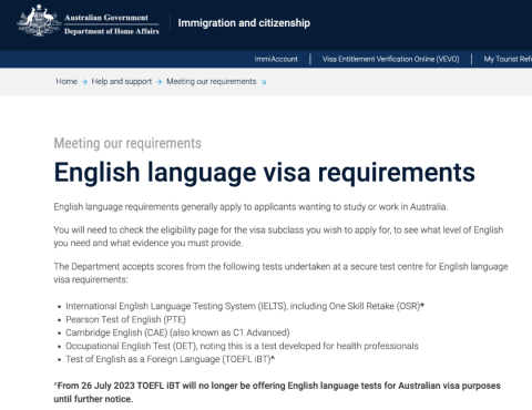 重磅澳大利亚官宣留学签证申请不再接受托福！中国留学生受影响吗？