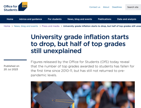 英国大学本科一等学位比例10年来首次下降！“分数膨胀”被抑制？