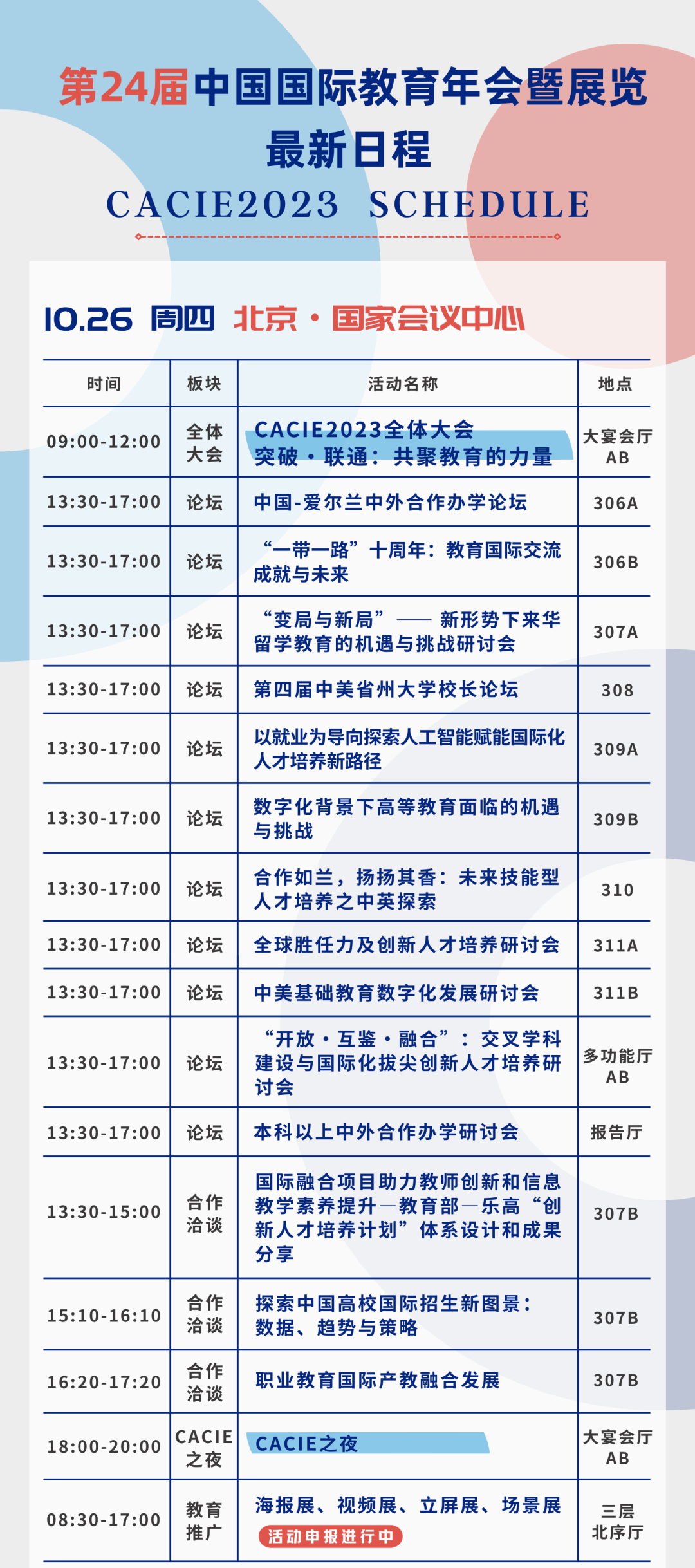 2023年中国国际教育年会暨展览日程公布